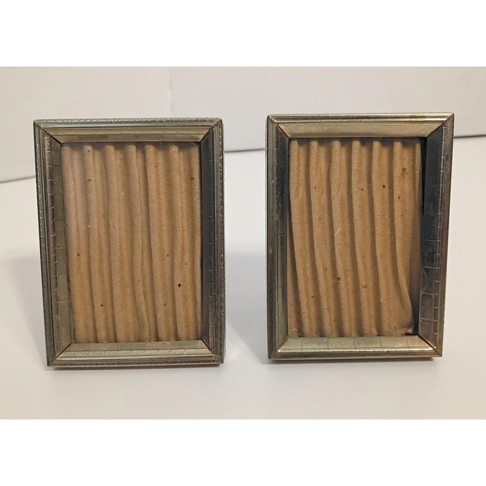 2.5x3.5 Mini Brass Gold Look MCM Decor Photo Frames Vintage, Lot of 2, MCM Frame